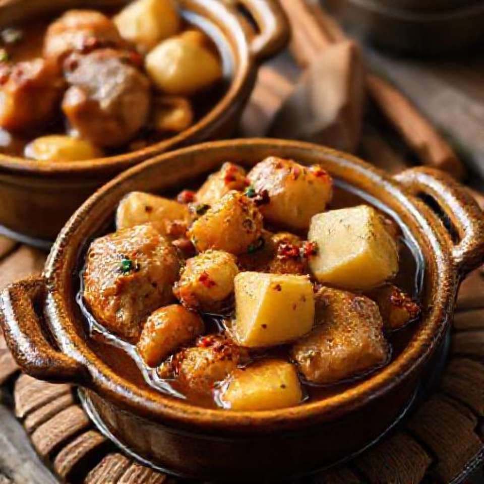 Жаркое из курицы с картофелем в горшочках