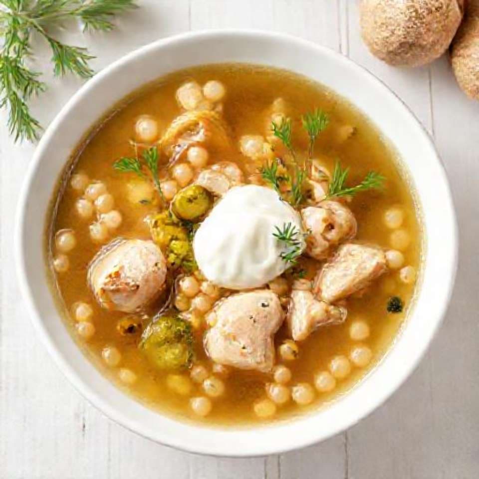 Рассольник Ленинградский (с курицей и перловкой)