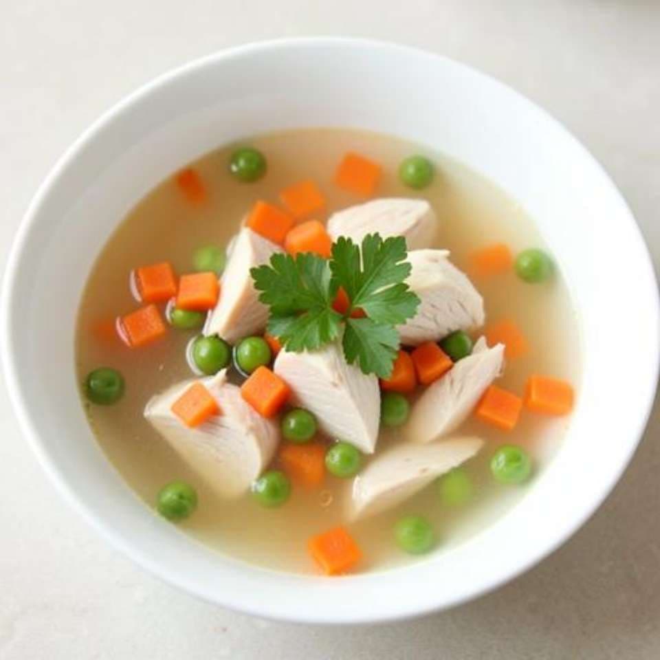 Quick Chicken Broth with Vegetables