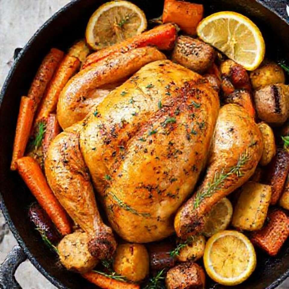 Lemon Herb Roasted Chicken with Root Vegetables