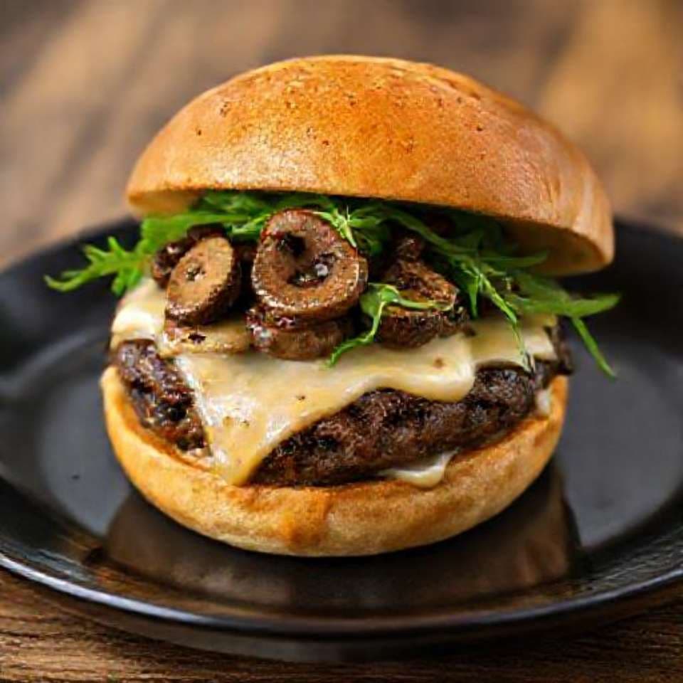 Gourmet Truffle Mushroom Cheeseburger