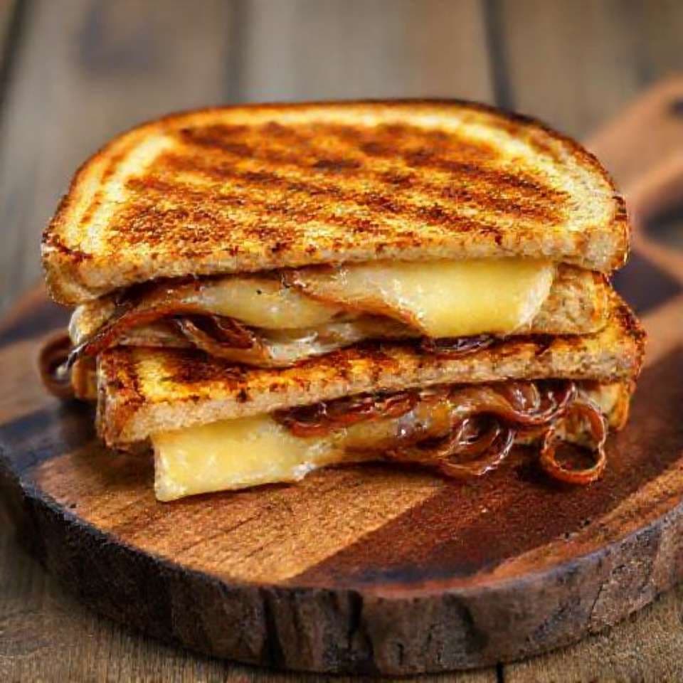 Gourmet Gruyere and Caramelized Onion Grilled Cheese