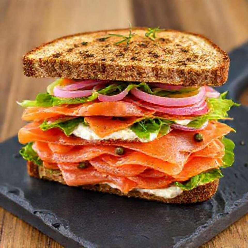Smoked Salmon Club Sandwich
