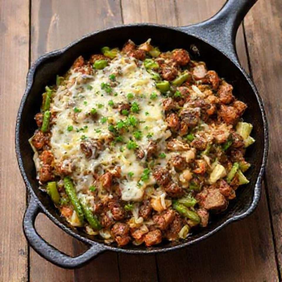 Quick & Easy Cheesesteak Skillet