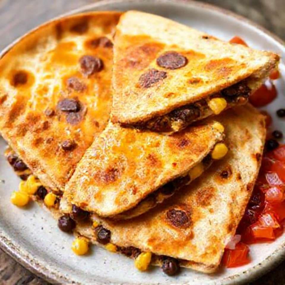 Quick Black Bean and Corn Quesadilla