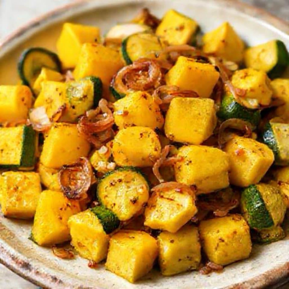Roasted Squash and Zucchini with Onion