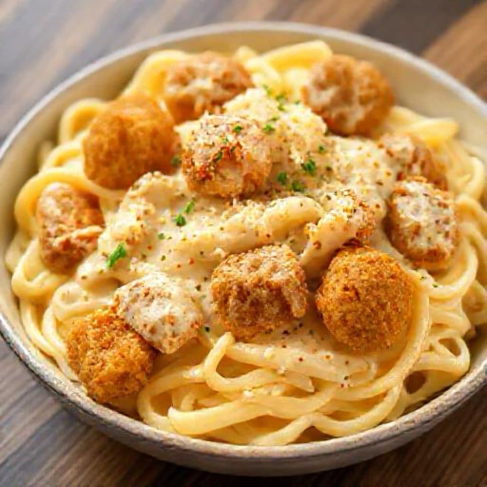 Creamy Chicken Nugget Pasta