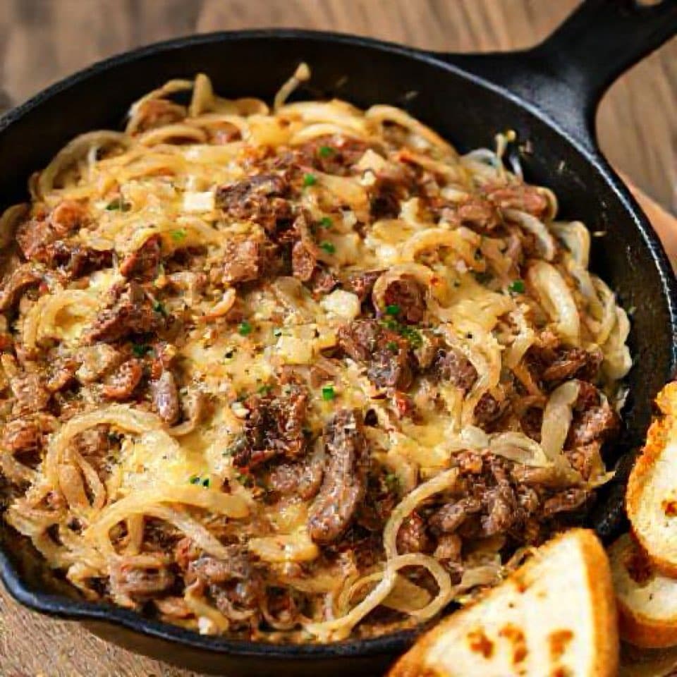 Speedy Philly Cheesesteak Skillet
