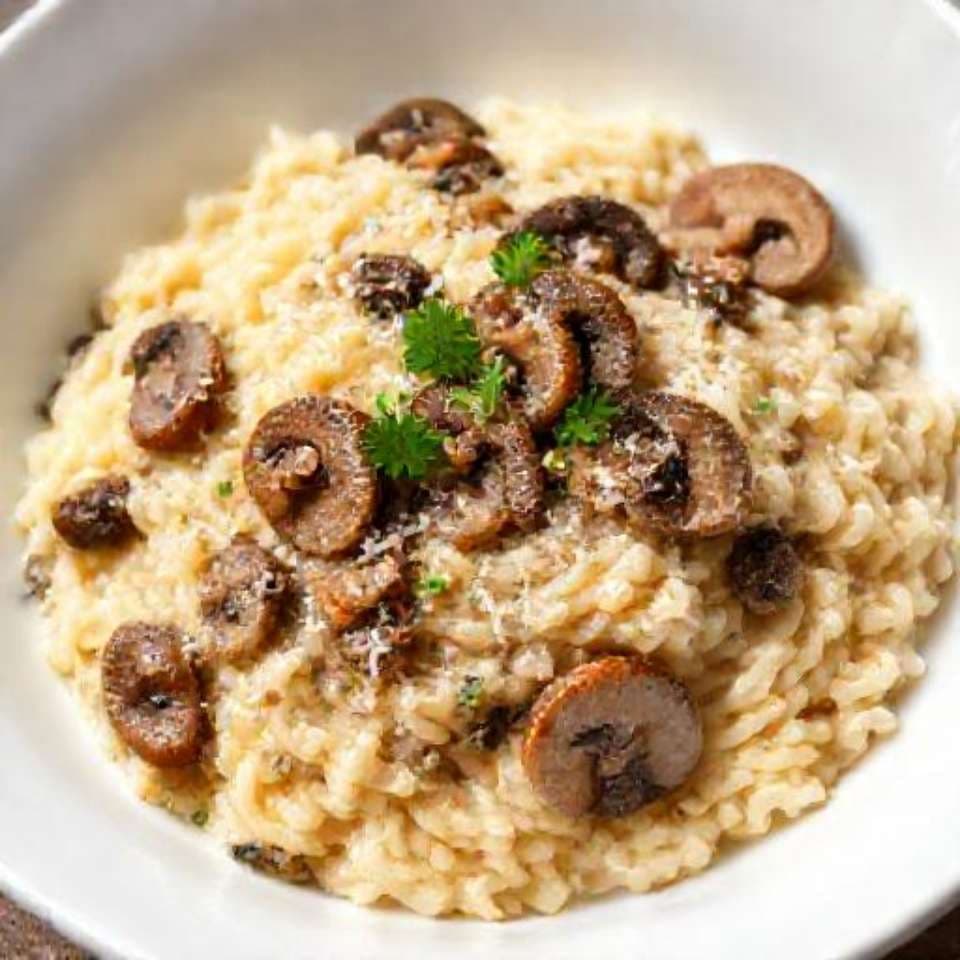 Klassisches Pilzrisotto ohne Wein