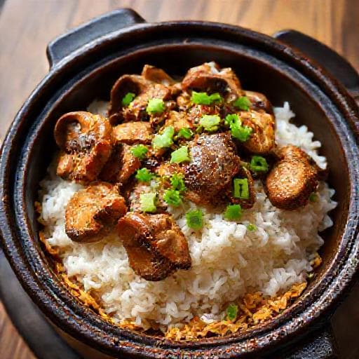 北菇滑雞煲仔飯 (經典原味)