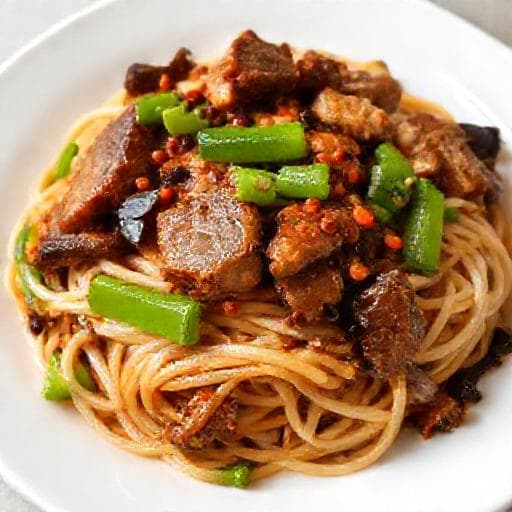 快手豉椒排骨炒河