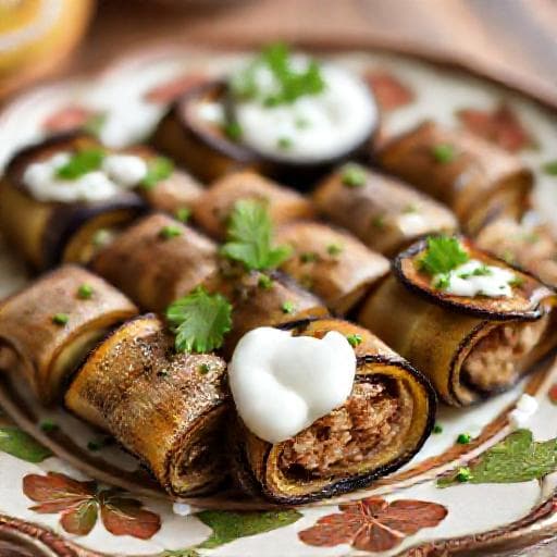 Mini Patlıcan Ruloları (Pratik Patlıcan Dolması)