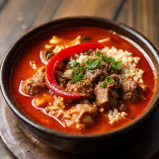 Acılı ve Baharatlı Beyran Çorbası