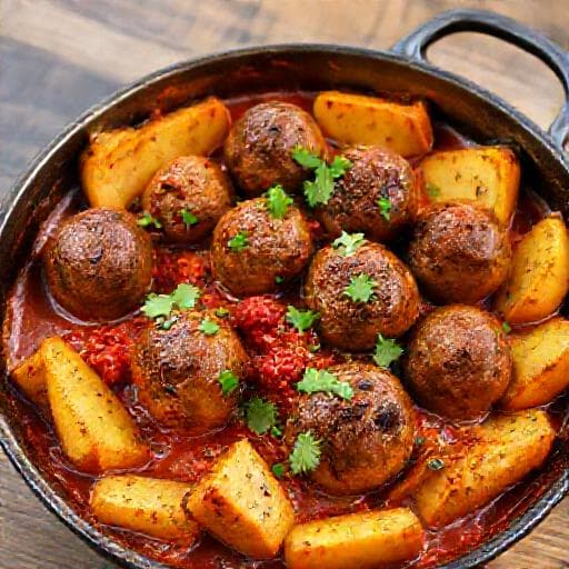 Baharatlı Fırında Patatesli Köfte (Acımsı)