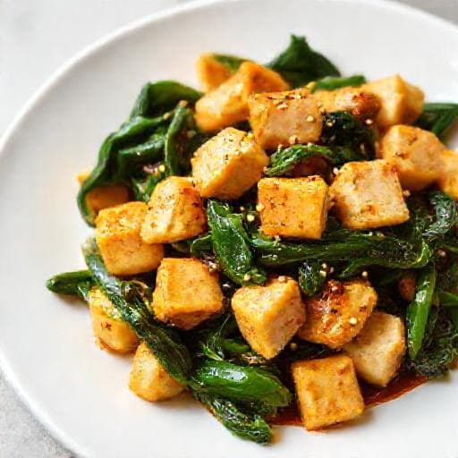 파니르와 시금치 볶음 (Paneer and Spinach Stir-fry)