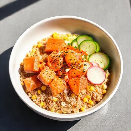 Schnelle Lachs-Poke Bowl