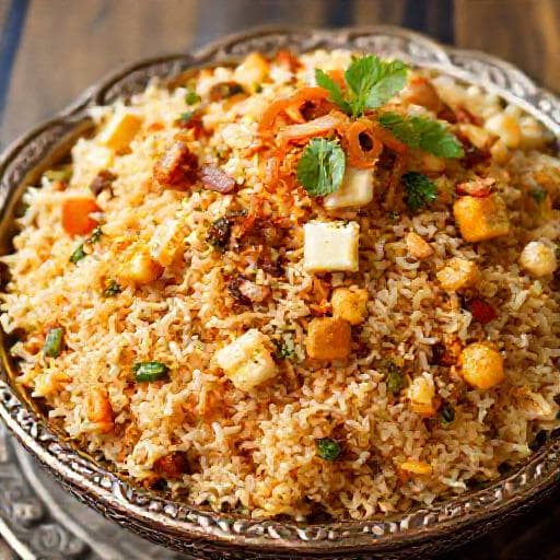 Gemüse Biryani mit Paneer und Nüssen