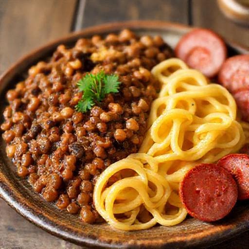 Klassische Linsen mit Spätzle