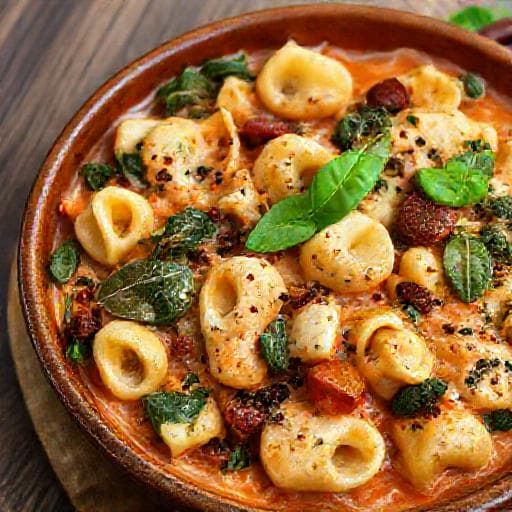 Tortellini-Auflauf 'Toscana' mit Spinat und Ricotta