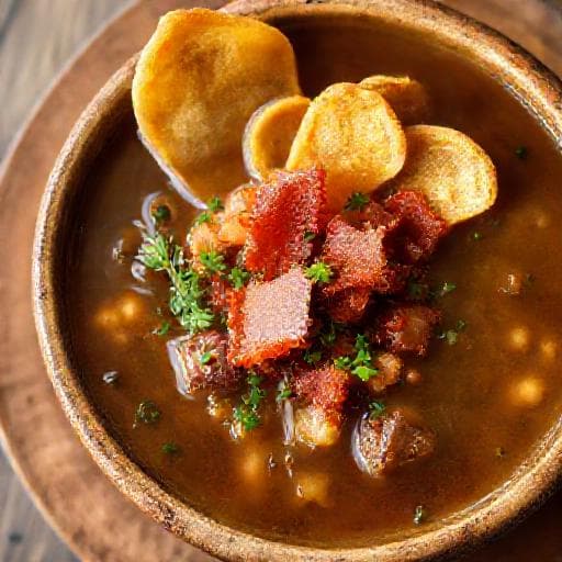Frittatensuppe mit Speck und Kräutern