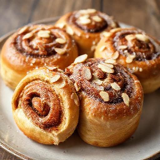 Zimtschnecken mit Kardamom und Mandeln (Nordische Art)