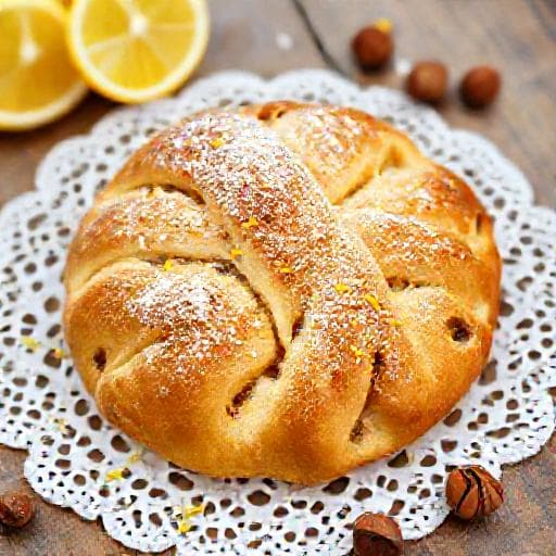 Vanillekipferl mit Haselnüssen und Zitrone