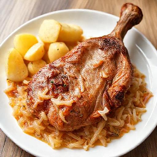 Schnelles Eisbein mit Apfel-Sauerkraut