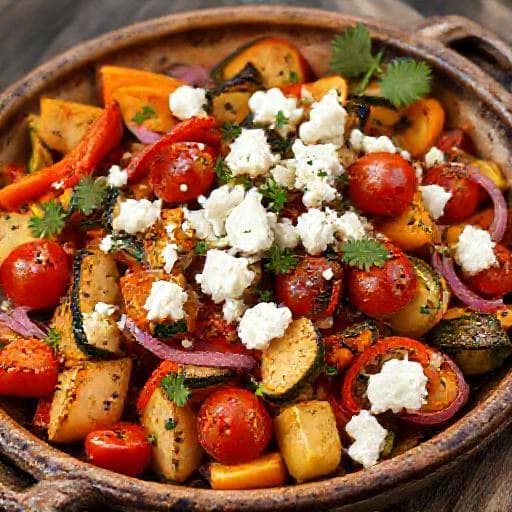 Klassiske Ovnsbakte Grønnsaker med Feta