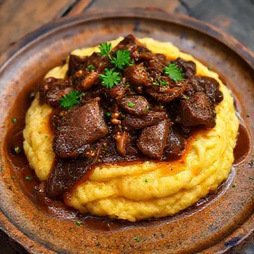 Fegato alla Veneziana con Polenta