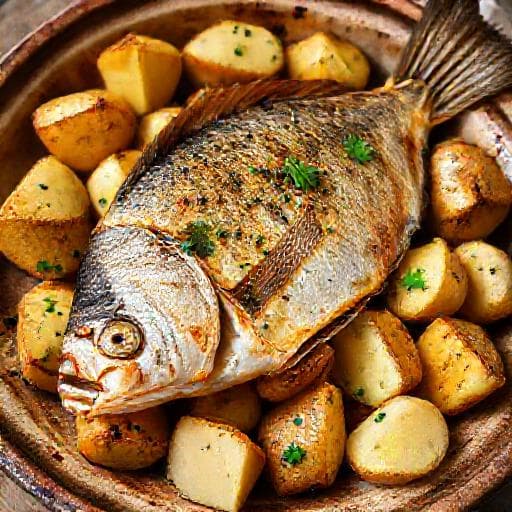 Orata al Forno con Patate Tradizionale