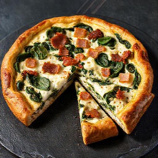 Torta Salata Ricotta, Spinaci e Pancetta