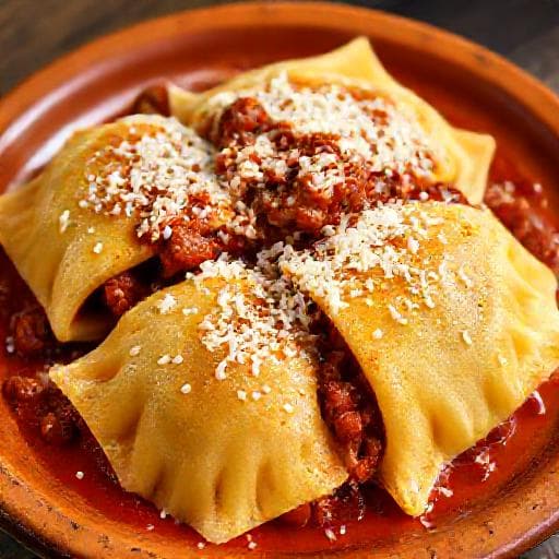Tigelle con Ragù alla Bolognese e Parmigiano