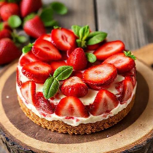 Cheesecake alle Fragole e Basilico