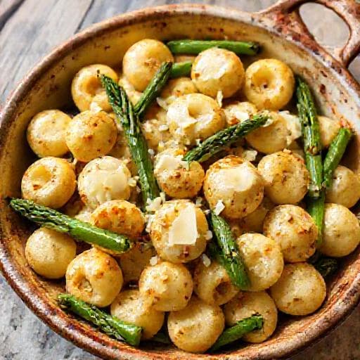 Gnocchi alla Romana con Asparagi e Taleggio