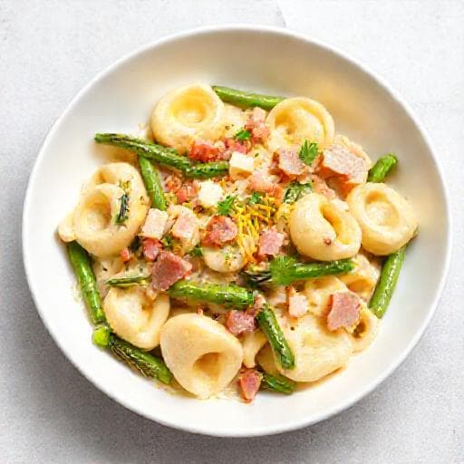 Tortellini Panna e Prosciutto con Asparagi e Limone