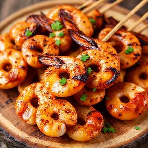 Spicy Honey Garlic Shrimp Skewers