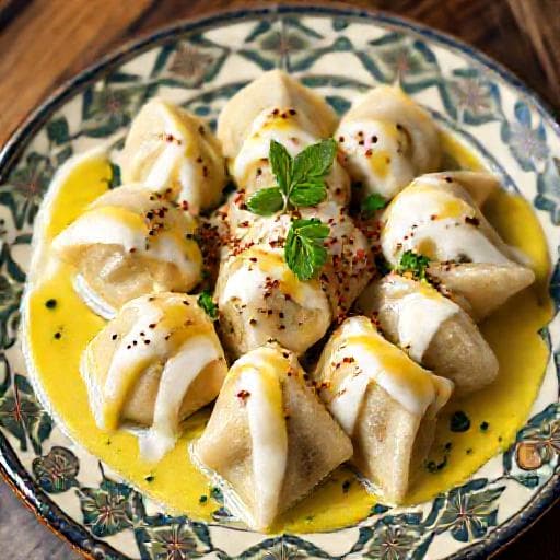 Anatolian Lamb Dumplings with Sumac Yogurt and Mint Butter