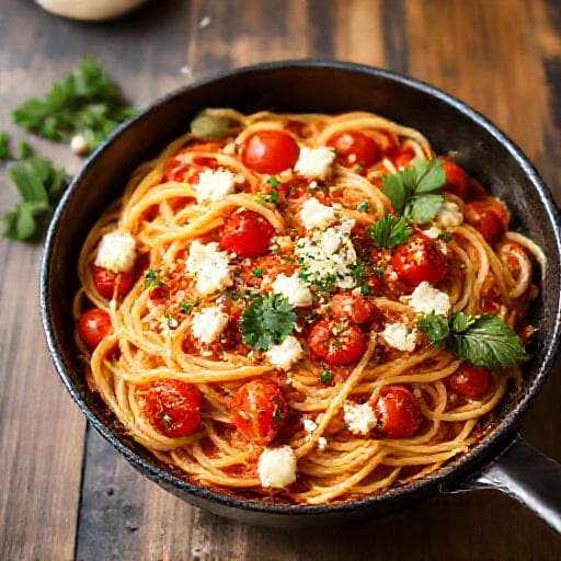 Quick One-Pan Feta Tomato Pasta