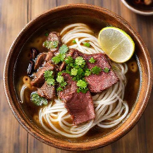 Phở Bò Tái Nạm with Charred Onion Broth