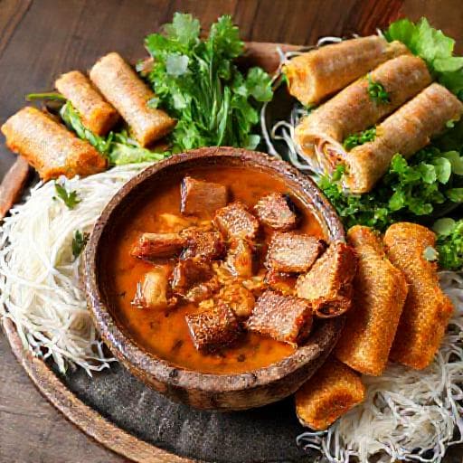 Bún chả Nem Cua Bể (Hanoi Style Grilled Pork with Crab Spring Rolls)