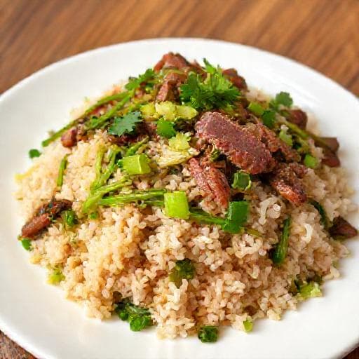 Cơm Rang Dưa Bò (Vietnamese Fried Rice with Beef and Pickled Mustard Greens)