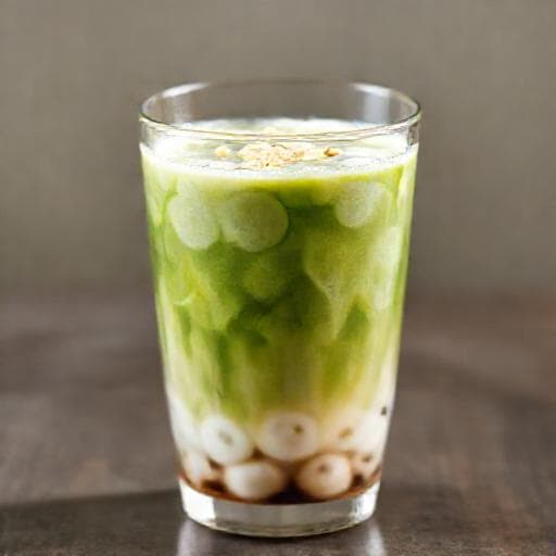 Cốm Trà Sữa with Coconut Milk and Tapioca Pearls