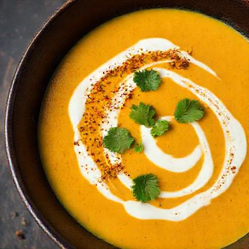 Velouté de Potimarron aux Épices Douces et Lait de Coco