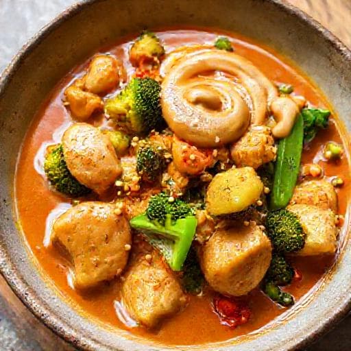 Mafé de Bœuf au Poulet et Légumes Croquants