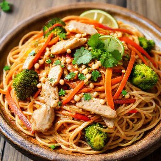 Pad Thaï au Poulet et Légumes