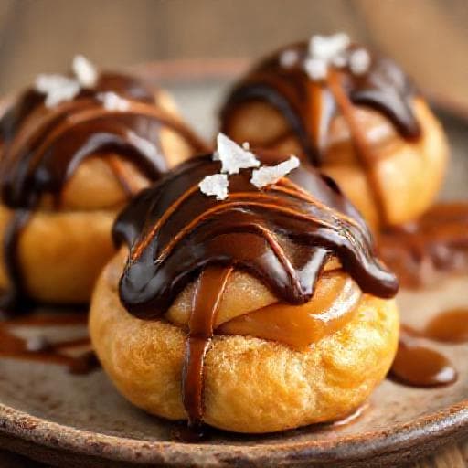 Profiteroles au Chocolat et Caramel Beurre Salé