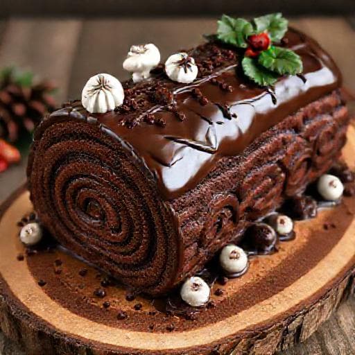 Bûche de Noël au Chocolat Traditionnelle