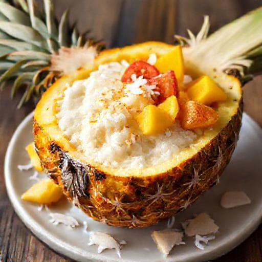 Riz au Lait Crémeux à la Coco et Fruits Exotiques