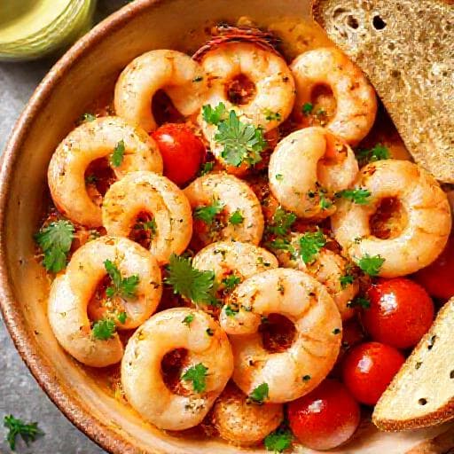 Crevettes à l'ail et au vin blanc (style méditerranéen)