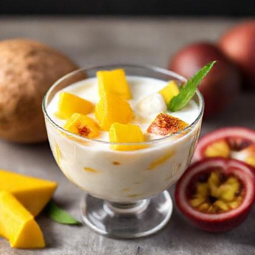 Larmes de Job Crémeuses au Lait de Coco et Fruits Exotiques